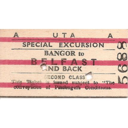 U.T.A. Edmondson Ticket - Bangor to Belfast and back
