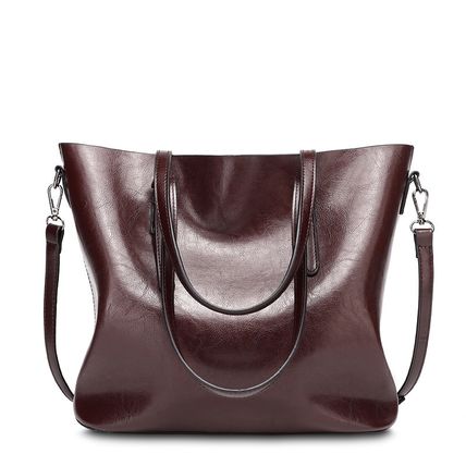 Women Vintage Hollow Handbag Oil Leather Shoulder Crossbody Bag Purple