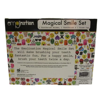UNICORN 3-Pc Magical Smile Set Emojination Kids Toothbrush, Holder, & Rinse Cup