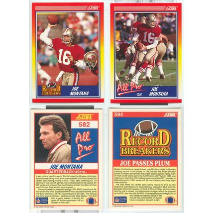 Joe Montana 7x Inserts UD 1991 Football Heroes + 2x Base