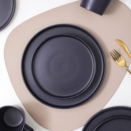 Stone Lain Cleo Modern Stoneware 16-Piece Dinnerware Set, Plates and Bowls Set,