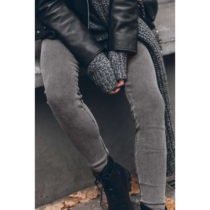 Dark Grey Vintage Wash Ribbed Leggings