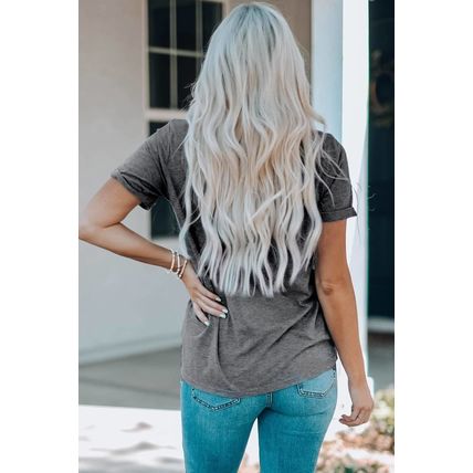 Gray USA Flag Drink Cans Slogan Graphic Tee