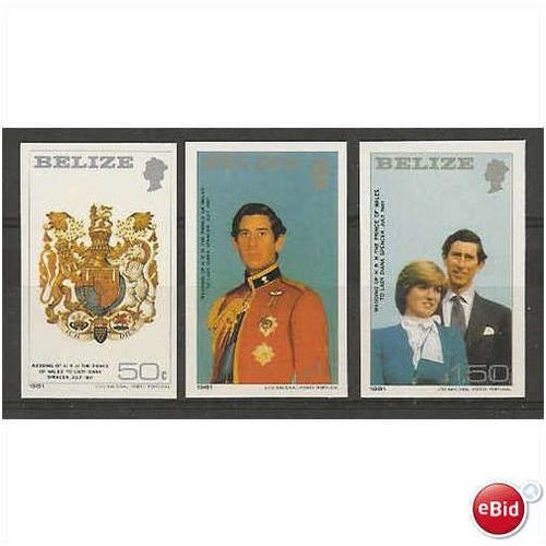 1981 Royal Wedding (imperforate) set of 3.Unmountd Mint