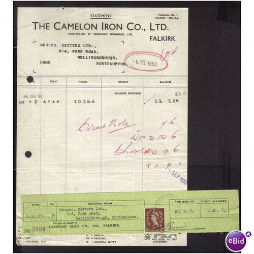 THE CAMELON IRON CO LTD,FALKIRK,SCOTLAND ,6OCT53