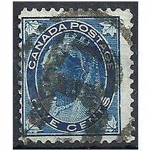 Canada 1897 SG146 5c Deep Blue/Bluish Good Used Registerd Cancel .