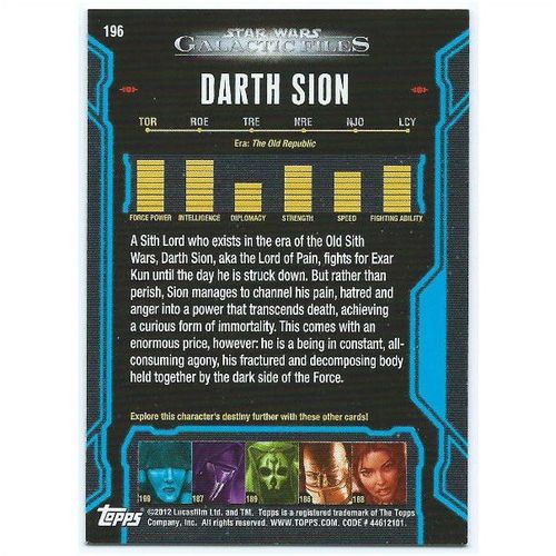 2012 Star Wars Galactic Files - #196 - Darth Sion
