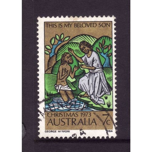 AUSTRALIA 1973 SG 554 7c JOHN BAPTISING JESUS FINE USED#