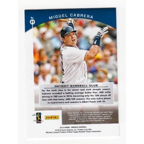 2015 Donruss Preferred Grand Stand Miguel Cabrera baseball card #31 - Tigers