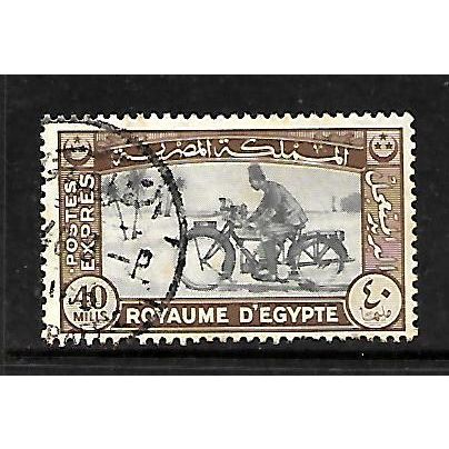EGYPT 1943 LETTER STAMP 40M POSTMAN ON MOTOR CYCLE SG E290 FINE USED