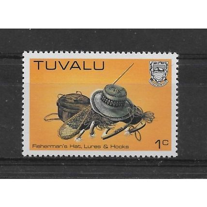 Tuvalu.SG200 1c Fisherman's Hat and Equipment.Mounted Mint.Mar22