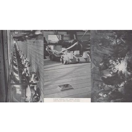 HMS Victory Gun Deck Death Of Nelson Plaque 3x Postcard s