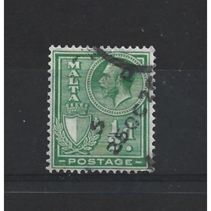 Malta.SG158 1/2d Yellow-Green.Fine Used.Apr25b