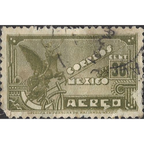 MEXICO, Pegasus, airmail, olive 1934, 30c