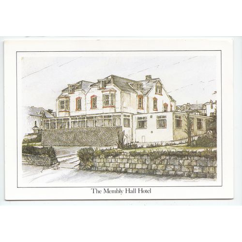 Membly Hall Hotel Falmouth Sea Front Cornwall Postcard 1