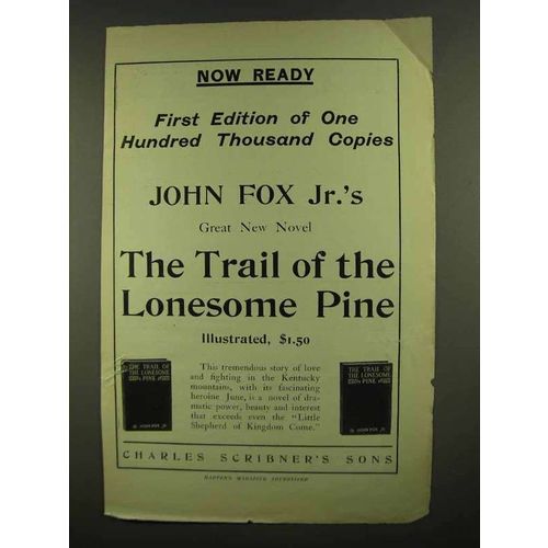 1908 Trail of the Lonesome Pine Novel Ad - John Fox Jr.