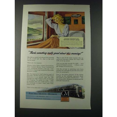 1947 GM General Motors Diesel Locomotive Ad - New York Central Train