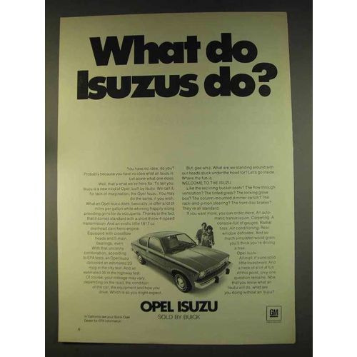 1976 Buick Opel Isuzu Ad - What Do Isuzus Do?