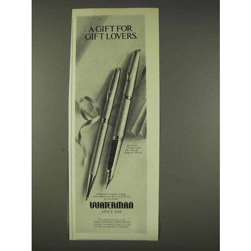 1977 Waterman Pens Ad - For Gift Lovers