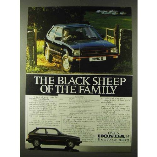 1982 Honda Civic S Ad - The Black Sheep of the Family