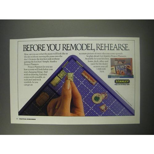 1990 Stanley Project Planners Ad - Before you remodel, rehearse