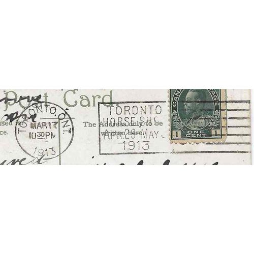 Canada Admiral Flag Slogan 1913 Toronto Ontario "Toronto Horse Show..."1
