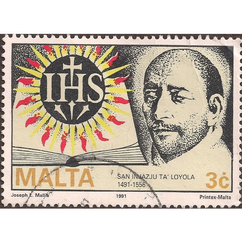 MALTA, St Ignatius Loyola 1491-1556, 1991 yellow, 3?