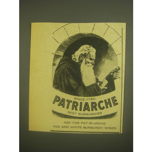 1962 Patriarche Red and White Burgundy Wines Ad - Since 1780 Patriarche Best