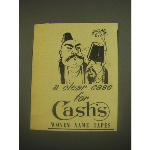 1962 Cash's Woven Name Tapes Ad - A clear case for Cash's