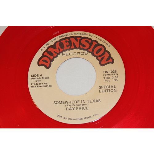 Ray Price Special Edition Color Vinyl Promo 45-SOMEWHERE IN TEXAS