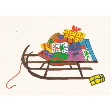 Christmas and New Year Greetings German Postcard Used VGC