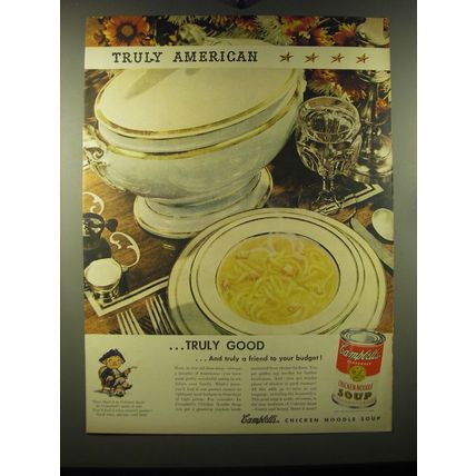 1948 Campbell's Chicken Noodle Soup Ad - Truly American