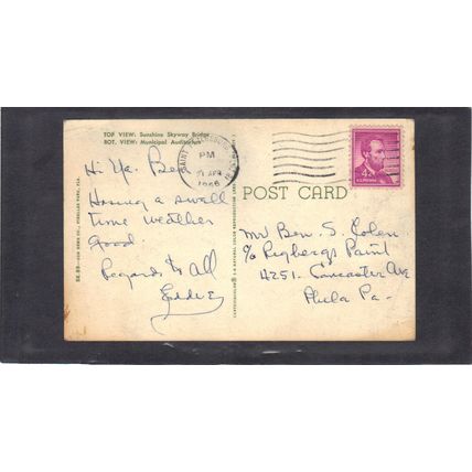 Used Postcard 1036 4c Abraham Lincoln CV02737