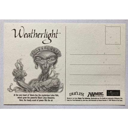 Magic: The Gathering Weatherlight Postcard Duelist promo (B) Black Lotus 1997
