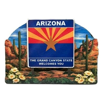 Arizona State Welcome Sign Artwood Fridge Magnet