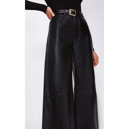 KAREN MILLEN Leather Wide Leg Trouser UK Size 14 BNWT (RARE & COLLECTABLE)