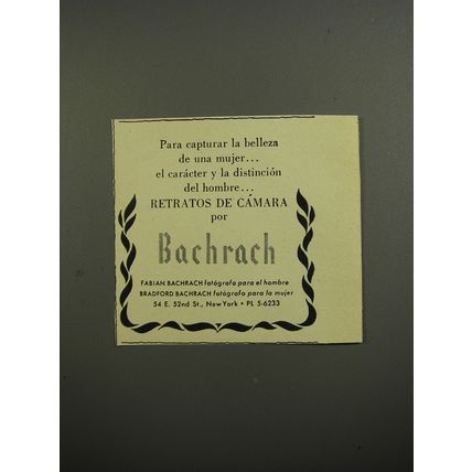 1952 Bachrach Photography Ad - Para capturar la belleza de una mujer