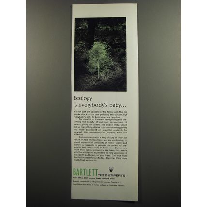 1972 Bartlett Tree Experts Ad - Ecology is everybody's baby