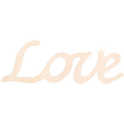 Unfinished Wood Script Word Love Decoration