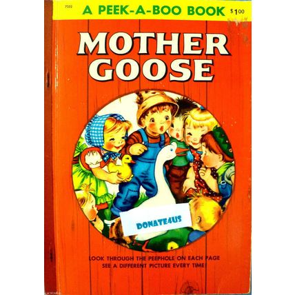 NOS A PEEK-A-BOO BOOK MOTHER GOOSE 1968 PEEPHOLE PICTURE 1968 CHILDRENS BOOK