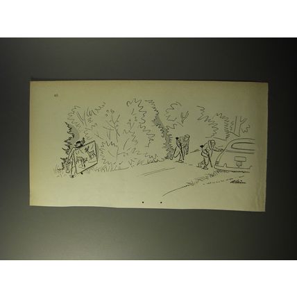 1953 Cartoon by Alain (Daniel Brustlein) - Deer Hunting