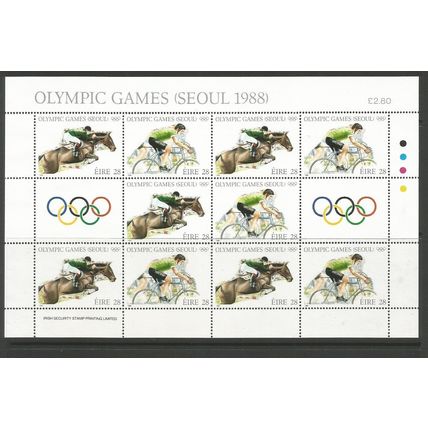 Ireland 1988 Olympic Games, Seoul, Sheet of 10 Unmounted Mint SG 689 / 690