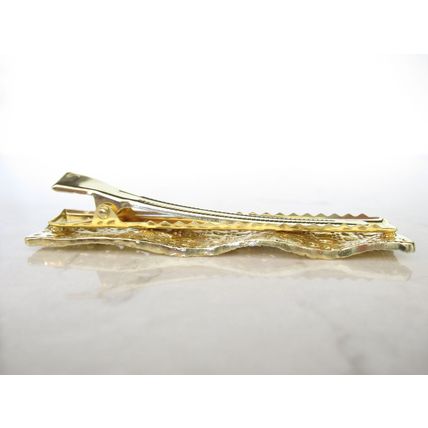 3 inch gold wavy mesh alligator hair clip barrette