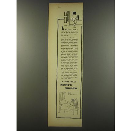 1956 Harper Book Advertisement - Kenny's Window by Maurice Sendak