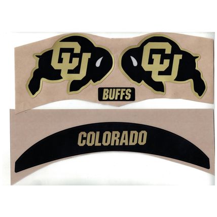 COLORADO BUFFALOS FULL SIZE FOOTBALL HELMET DECALS WITH BUMPERS