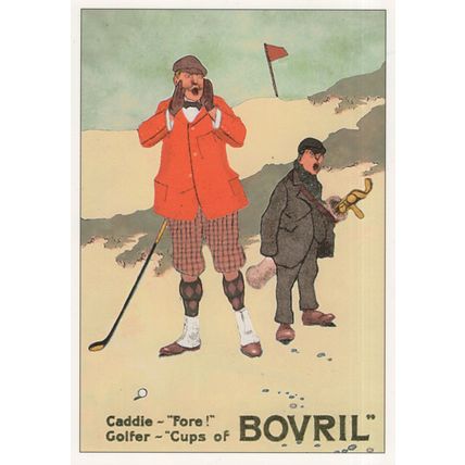 Bovril Golf Caddie Orders Cups Of Hot Drink Advertising Postcard