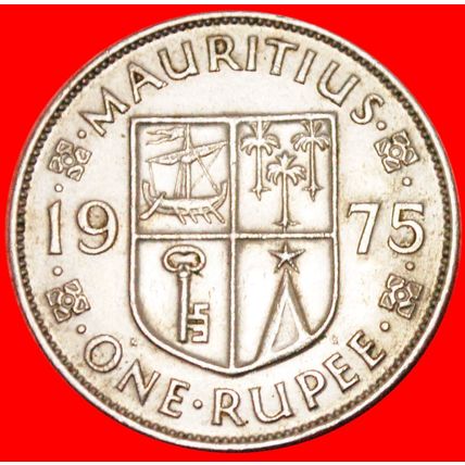 SHIP★ MAURITIUS ★ 1 RUPEE 1975! ELIZABETH II (1953-2022)★LOW START★NO RESERVE