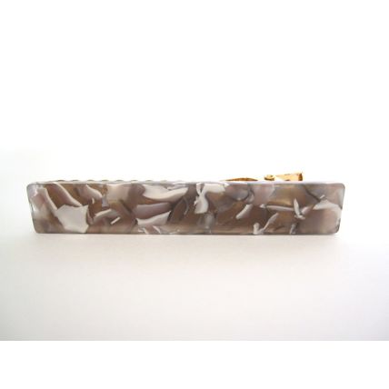 2 1/2 inch tan white gray multi-color marbled alligator hair clip barrette