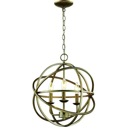 Trans Globe Lighting 70653 Transitional Three Light Pendant-16"-ANTIQUE SILVER