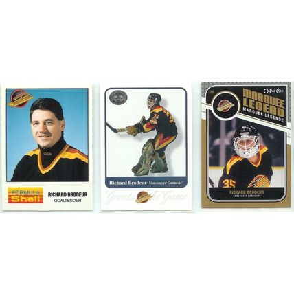 Richard Brodeur 8x card lot incl Dual Jersey + Jersey
